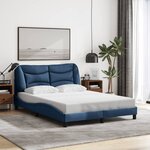 vidaXL Cadre de lit avec LED sans matelas bleu 140x200 cm tissu