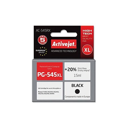 Ac-545rx cartouche compatible pour canon pg-545 xl noir 18 ml activejet