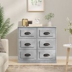 vidaXL Buffet gris béton 70x35 5x67 5 cm bois d'ingénierie
