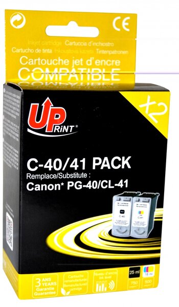 Pack UPrint compatible CANON PG40/CL41  2 cartouches