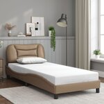 vidaXL Cadre de lit avec LED sans matelas cappuccino 80x200 cm