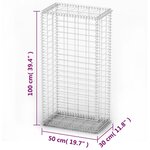 vidaXL Panier de gabion avec couvercle Fil galvanisé 100 x 50 x 30 cm