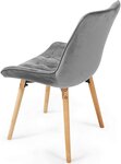 Lot de 6 chaises de salon salle à manger pied en bois et velours gris 01_0000740