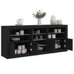 vidaXL Buffet avec lumières LED noir 181 5x37x67 cm