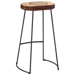 vidaXL Ensemble de bar 3 Pièces bois de manguier brut massif et métal