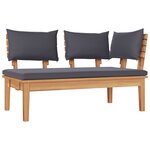 Bancs de jardin vidaXL 4 pièces avec coussins en bois d'acacia massif