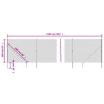 vidaXL Clôture à mailles losangées avec piquet d'ancrage vert 1 6x25 m