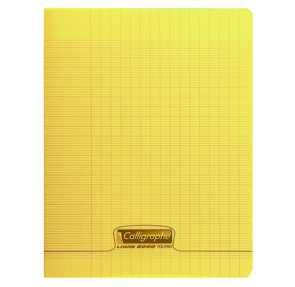 Cahier piqué 24x32cm polypro 96p séyès 90g jaune CALLIGRAPHE