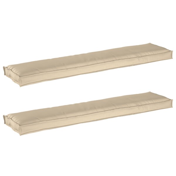 vidaXL Coussins de palette pour banc 2 Pièces Beige 180x40x8 cm Tissu Oxford
