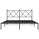 vidaXL Cadre de lit métal avec tête de lit noir 160x200 cm