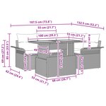 vidaXL Set de 5 pièces de salle à manger de jardin avec coussins Beige Poly Rattan Acacia