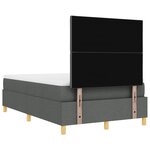vidaXL Lit à ressorts avec matelas et banc gris foncé 120x200 cm tissu