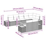 vidaXL Ensemble de Canapé de Jardin 9 pièces avec coussins beige en rattan poly Acacia