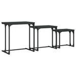 vidaXL Tables basses gigognes 3 Pièces noir bois d'ingénierie