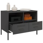 vidaXL Meuble TV noir 68x39x50 5 cm acier laminé à froid
