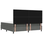 vidaXL Lit à ressort avec matelas et banc gris foncé 200x200 cm en tissu