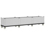 vidaXL Jardinière à roulettes blanc 240x50x54 cm PP