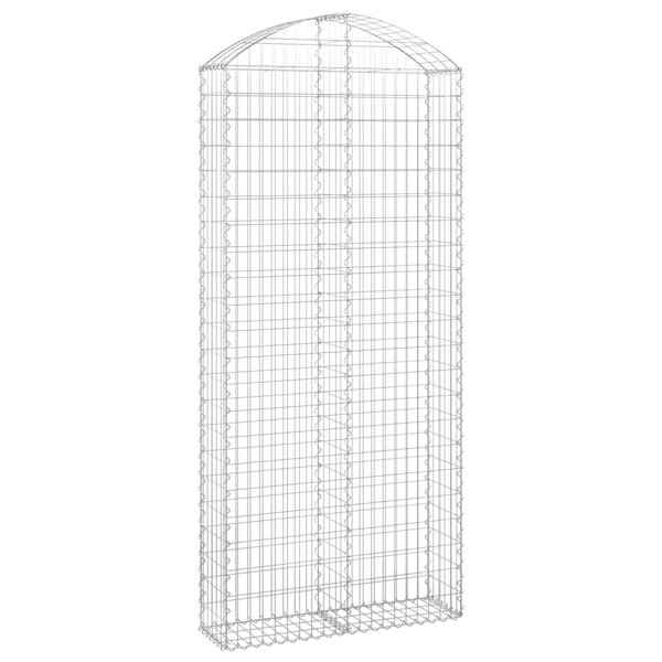 vidaXL Panier de gabions arqué 100x30x220/240 cm Fer galvanisé