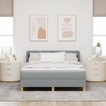 Lit à ressort vidaXL avec matelas - Gris clair  140x200 cm  Tissu