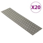 vidaXL Plaques perforées 20 Pièces 2 mm 400x100 mm acier galvanisé