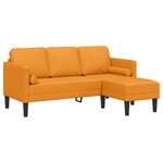 vidaXL Ensemble de Canapés 2 Pièces avec Coussins en Tissu Jaune Foncé