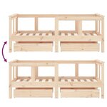 vidaXL Cadre de lit enfant avec tiroirs 70x140 cm bois de pin massif