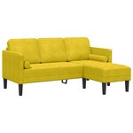 vidaXL Canapé en L Jaune 173x131x67 cm Velours