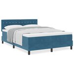 Lit à ressorts vidaXL avec matelas bleu foncé 140x200 cm en velours
