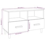 vidaXL Meuble TV Chêne fumé 80x36x50 cm Bois d'ingénierie