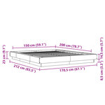 vidaXL Cadre de lit chêne fumé 150x200 cm bois d'ingénierie
