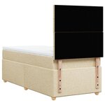 vidaXL Sommier à lattes de lit et matelas Crème 90x190 cm Tissu