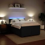 vidaXL Sommier à lattes de lit avec matelas Noir 140x200 cm Velours