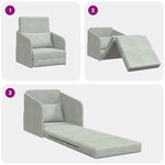 vidaXL Canapé-lit au sol 2 en 1 Gris clair 65x80x83 cm Velours