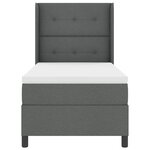 Lit coffre vidaXL avec matelas et LED gris foncé 90x190 cm en tissu