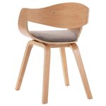 vidaXL Chaises à manger lot de 6 bois courbé et tissu taupe
