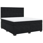 vidaXL Sommier à lattes de lit avec matelas Noir 180x200 cm Velours