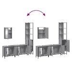 vidaXL Ensemble de meubles de salle de bain 4 Pièces Sonoma gris