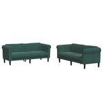 vidaXL Ensemble de canapés 2 Pièces vert foncé velours
