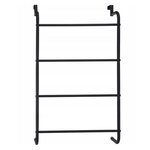 Bathroom Solutions Porte-serviettes suspendu de porte Métal Noir