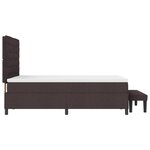 vidaXL Lit avec sommier avec matelas et banc brun foncé 160x200 cm Tissu