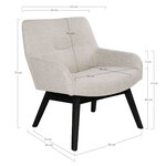 Chaise de salon en tissu sable avec pieds noirs