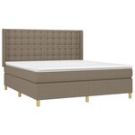 vidaXL Sommier à lattes de lit matelas et LED Taupe 160x200 cm Tissu