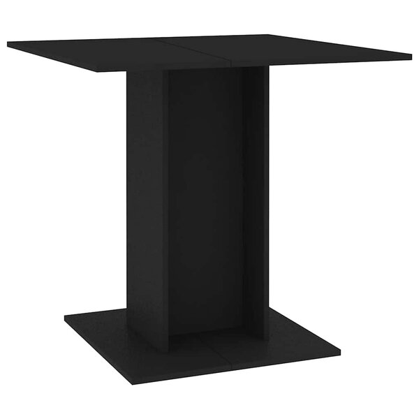 vidaXL Table à manger Noir 80x80x75 cm bois d'ingénierie