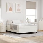 Lit à ressort vidaXL Crème 140x200 cm en tissu en velours côtelé