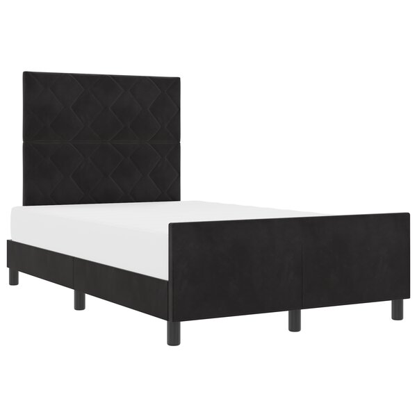 Lit vidaXL Noir 120x190 cm Velours