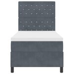 lit à ressort vidaXL avec matelas et LED gris foncé 90x200 cm en velours