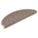 vidaXL Tapis d'escalier autocollants 15 Pièces 65x21x4 cm Beige foncé