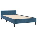 vidaXL Cadre de lit avec tête de lit Bleu foncé 100x200 cm Velours