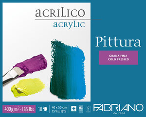 FABRIANO PITTURA -Bloc 40x50 cm -400 gsm -10 feuilles grain fin