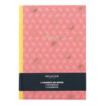 Lot De 3 Carnets A5 Lignés - Rose  Vert - Draeger paris